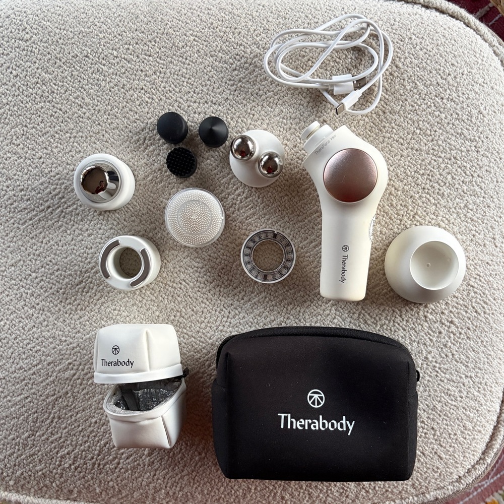 Theraface pro device with all attachments including hot and cold rings + manual